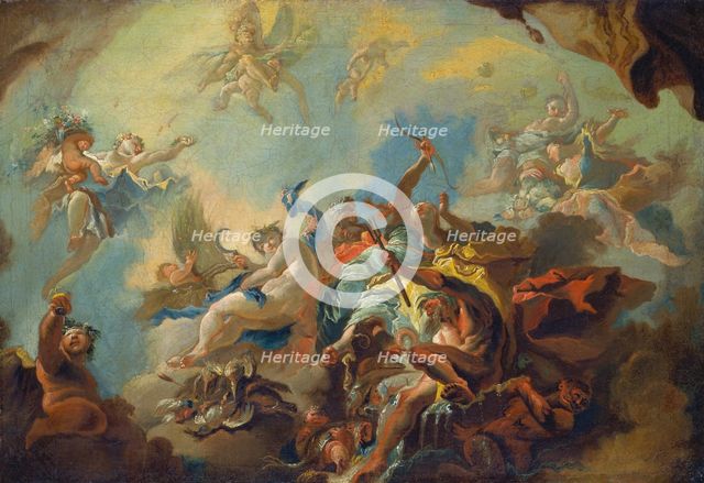The Four Elements, Preparatory Study for a Painted Ceiling (Allegory of Time?), c1750-1752. Creator: Franz Anton Maulbertsch.