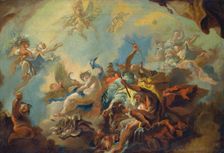 The Four Elements, Preparatory Study for a Painted Ceiling (Allegory of Time?), c1750-1752. Creator: Franz Anton Maulbertsch