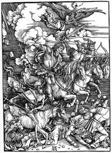 The Four Horsemen of the Apocalypse 1498, (1936). Creator: Albrecht Durer
