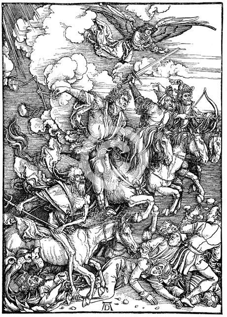 The Four Horsemen of the Apocalypse, 1498. Artist: Albrecht Dürer