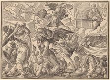 The Four Horsemen of the Apocalypse, published 1630. Creator: Christoph Maurer