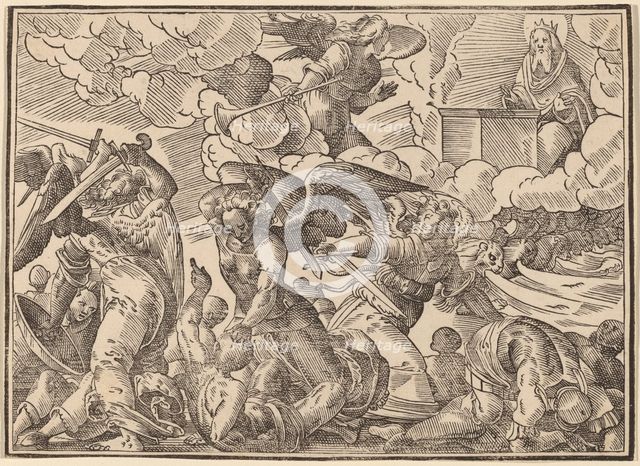 The Four Horsemen of the Apocalypse, published 1630. Creator: Christoph Maurer.