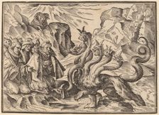 The Four Horsemen of the Apocalypse, published 1630. Creator: Christoph Maurer