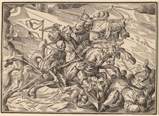 The Four Horsemen of the Apocalypse, published 1630. Creator: Christoph Maurer