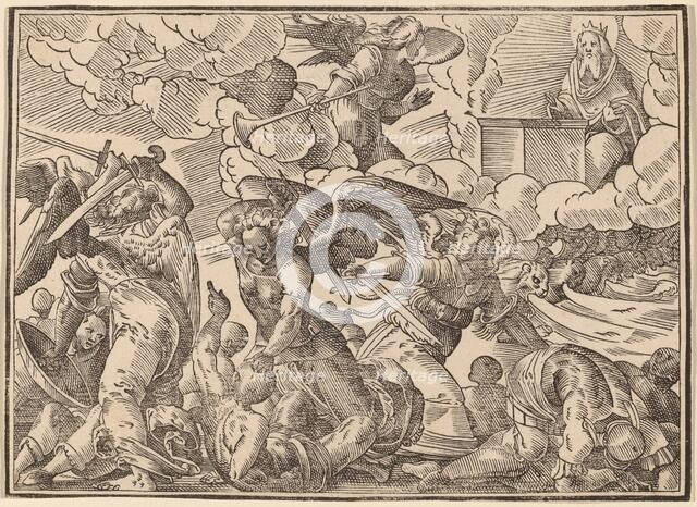 The Four Horsemen of the Apocalypse, published 1630. Creator: Christoph Maurer.