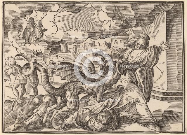The Four Horsemen of the Apocalypse, published 1630. Creator: Christoph Maurer.