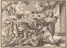 The Four Horsemen of the Apocalypse, published 1630. Creator: Christoph Maurer