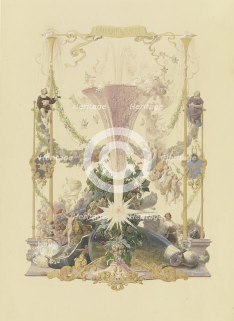 The four main drinks: Champagne, 1853. Creator: Adolf Schroedter.