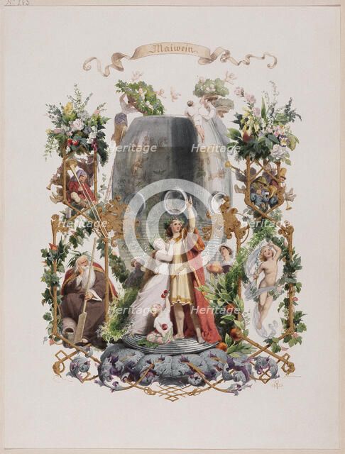 The four main drinks: May wine, 1853. Creator: Adolf Schroedter.