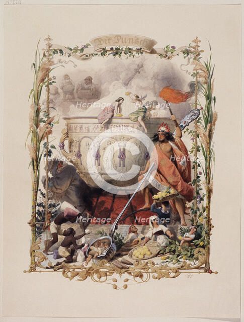 The four main drinks: Punch, 1853. Creator: Adolf Schroedter.