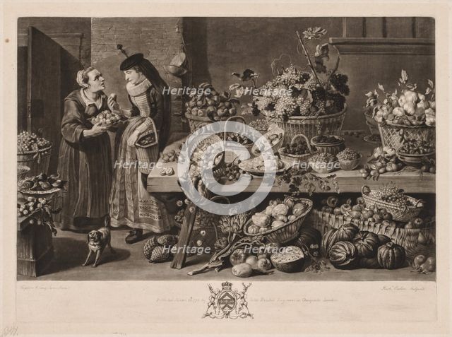 The Four Markets: The Fruit Market, 1775. Creator: Richard Earlom (British, 1743-1822).