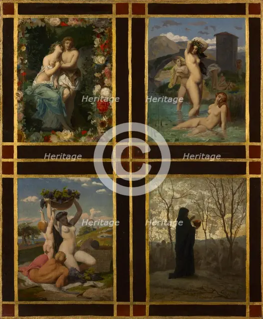The Four Seasons, 1850. Creator: Henry Picou (French, 1824-1895); Jean-Léon Gérôme (French, 1824-1904); Gustave Rodolphe Boulanger (French, 1824-1888); Jean-Louis Hamon (French, 1821-1874).