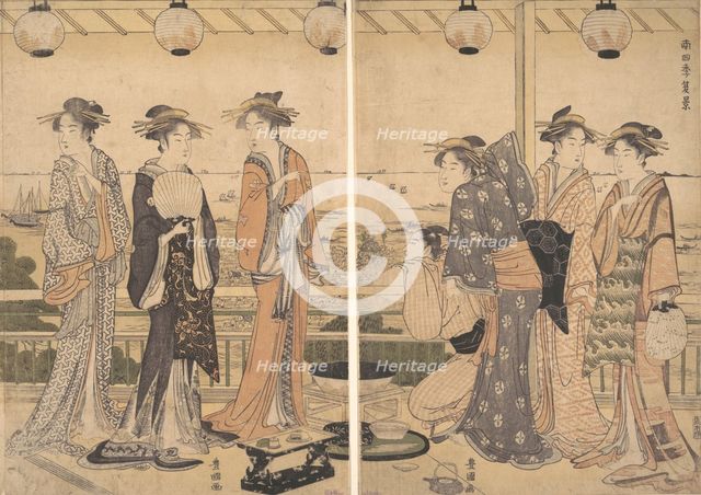 The Four Seasons in Southern Edo: A Summer Scene (Minami shiki; Natsu [no] kei), late 1780s. Creator: Utagawa Toyokuni I.