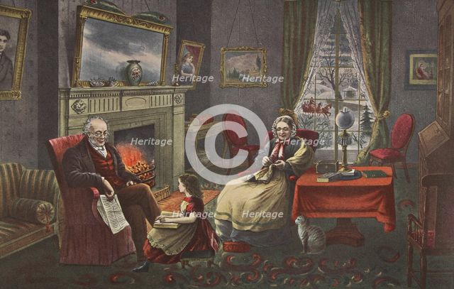 The Four Seasons of Life - Old Age, 'The Season of Rest' ,  pub. 1868, Currier & Ives (Colour Lithog