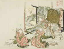 The Four Sleepers in Spring Dawn (Shisui shunsho), Japan, c. 1806. Creator: Hokusai