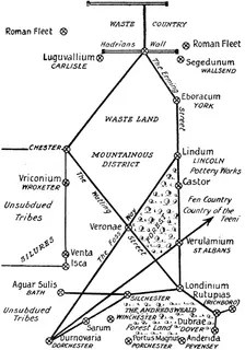 The Four Principal Roman Lines of Communication in Britain 1910