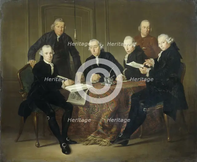 The Four Regents, the Secretary and the House Father of the Lepers' House of Amsterdam, 1773, 1773. Creator: Jacobus Luberti Augustini.
