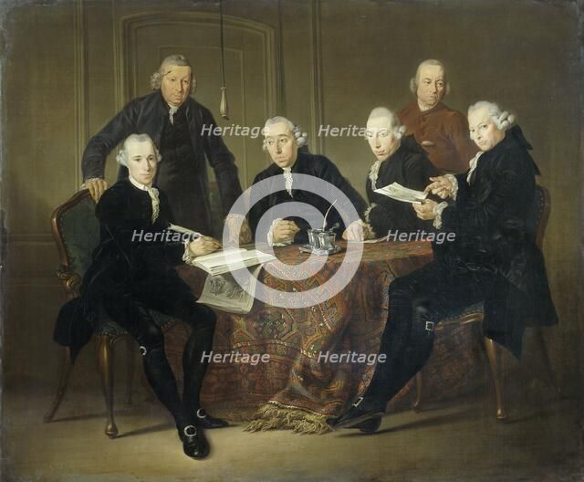 The Four Regents, the Secretary and the House Father of the Lepers' House of Amsterdam, 1773, 1773. Creator: Jacobus Luberti Augustini.