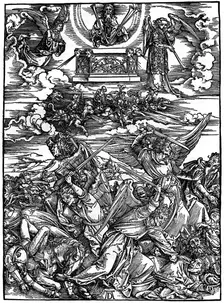 The Four Vengeful Angels 1498, (1936). Artist: Albrecht Dürer