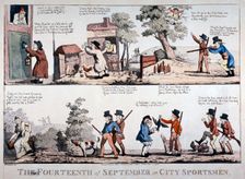 The fourteenth of September or, City sportsmen 1798. Artist: Anon