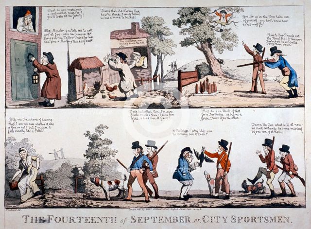 'The fourteenth of September or, City sportsmen', 1798. Artist: Anon