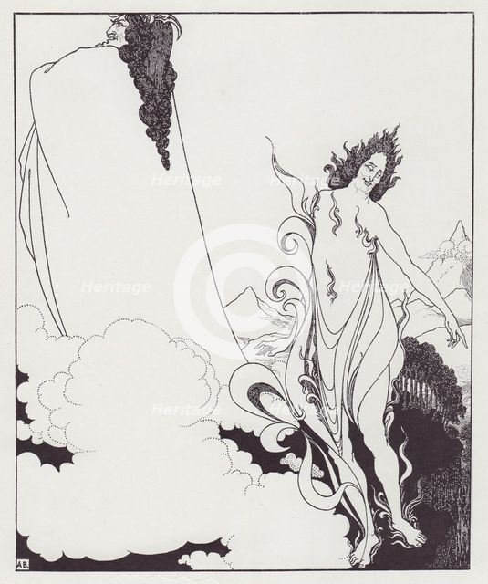 The Fourth Tableau of Das Rheingold, from The Savoy No. 6, 1896. Creator: Aubrey Beardsley.