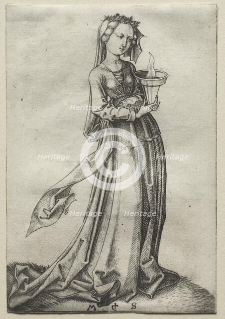 The Fourth Wise Virgin. Creator: Martin Schongauer (German, c.1450-1491).