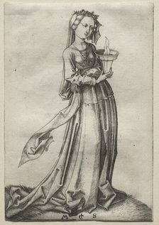 The Fourth Wise Virgin. Creator: Martin Schongauer (German, c.1450-1491)