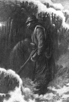 The Fourth Division; The Lookouts in a small observation post, 1917. Creator: Unknown