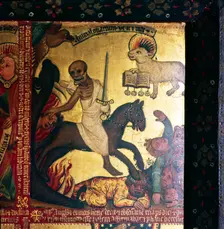 The Fourth Horseman of the Apocalypse, Roman Emperor Domitian, 14th-15th century. Artist: Master Bertram of Hamburg