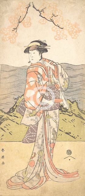 The Fourth Iwai Hanshiro as a Woman Standing Beneath a Cherry Tree, ca. 1792? Creator: Katsukawa Shun'ei.