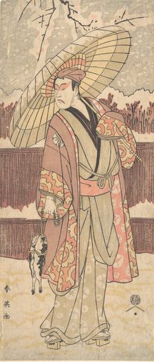 The Fourth Matsumoto Koshiro as a Man Walking under an Umbrella, ca. 1796. Creator: Katsukawa Shun'ei
