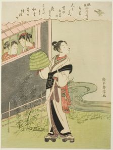 The Fourth Month (Uzuki), from the series "Popular Versions of Immortal Poets in Four..., c. 1768. Creator: Suzuki Harunobu