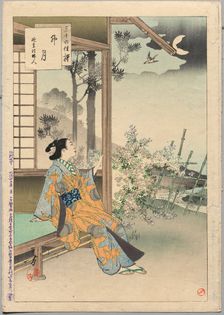 The Fourth Month, A Lady of the Enkyo Era (1744-48)..., 1894. Creator: Mizuno Toshikata (Japanese, 1866-1908)