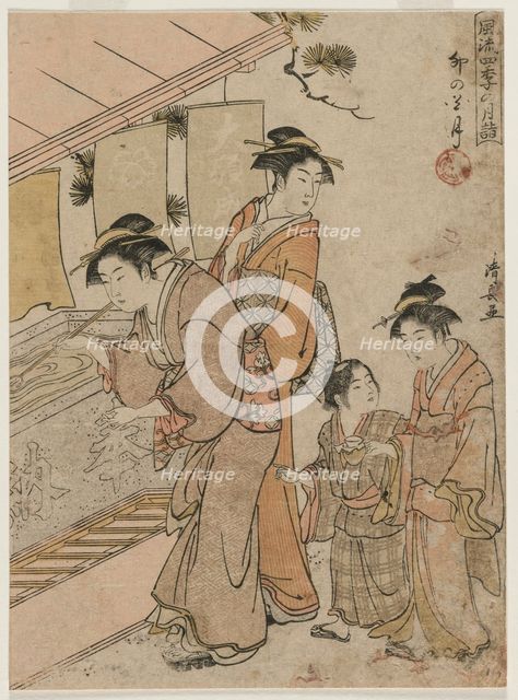 The Fourth Month (from the series Fashionable Monthly Visits to Temples in the Four Seasons), 1784. Creator: Torii Kiyonaga (Japanese, 1752-1815).