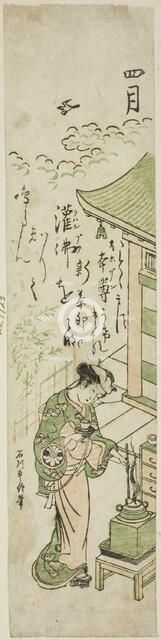 The Fourth Month (Shigatsu), from an untitled series of twelve months, c. 1750. Creator: Ishikawa Toyonobu.