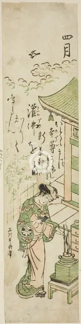 The Fourth Month (Shigatsu), from an untitled series of twelve months, c. 1750. Creator: Ishikawa Toyonobu.