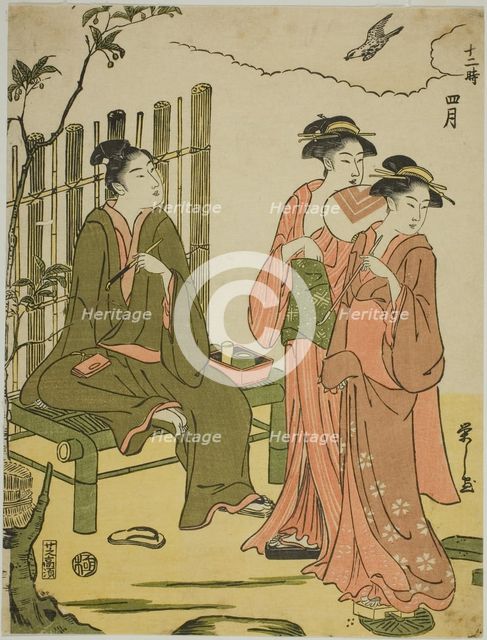 The Fourth Month (Shigatsu), from the series "The Twelve Months (Juni toki)", c. 1791. Creator: Hosoda Eishi.