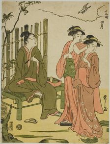 The Fourth Month (Shigatsu), from the series "The Twelve Months (Juni toki)", c. 1791. Creator: Hosoda Eishi