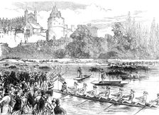 The Fourth of June at Eton: the boats leaving the Brocas for Surley Hall, 1870. Creator: Unknown
