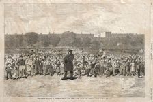The Fourth of July in Tompkins Square, New York - "The Sogers Are Coming", 1868. Creator: Winslow Homer (American, 1836-1910)