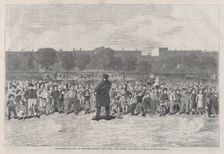 The Fourth of July in Tompkins Square, New York - "The Sogers Are Coming" (Harper..., July 11, 1868. Creator: Unknown