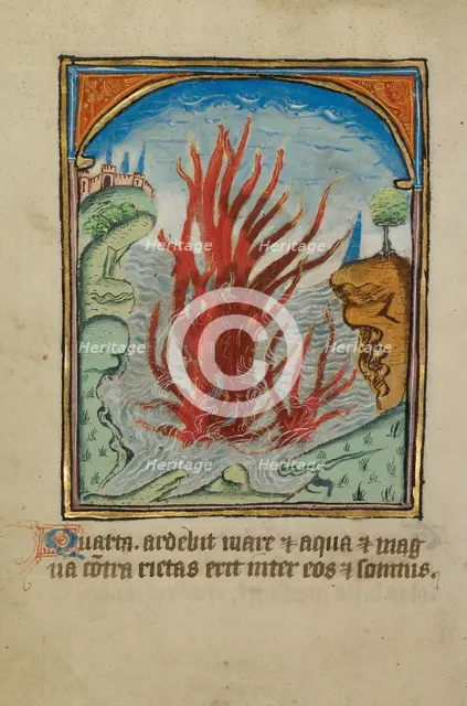 The Fourth Sign before the Day of Judgment; Illustrated Vita Christi..., about 1480-1490. Creator: Unknown.