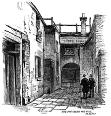 The Fox under the Hill public house, Adelphi, Westminster, London, 1887