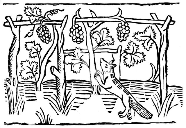 The Fox and the Grapes, 15th century (1893). Artist: Unknown