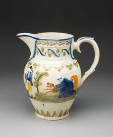 The Fox and the Grey Goose Nursery Rhyme Jug, Staffordshire, c. 1800. Creator: Staffordshire Potteries