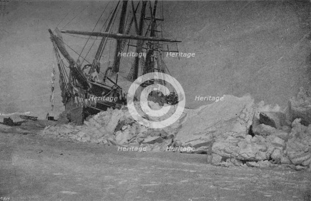 'The Fram after an Ice-Pressure. 10 January, 1895', 1895 (1897). Artist: Unknown.