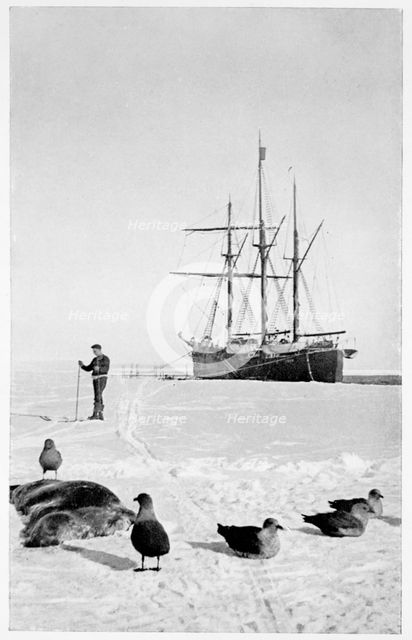 The 'Fram' in the Bay of Whales, Antarctica, 1911-1912. Creator: Unknown.