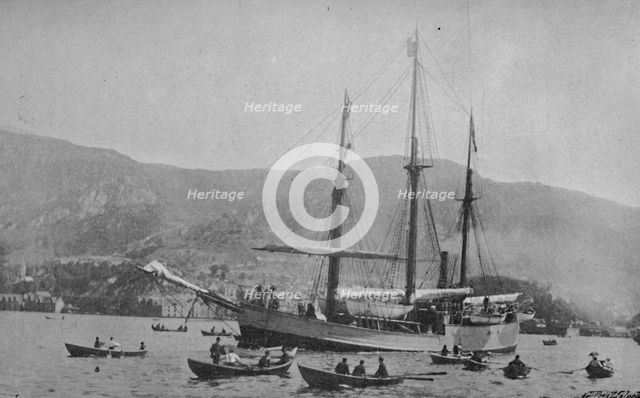 'The Fram Leaving Bergen', 1893, (1897). Artist: Unknown.