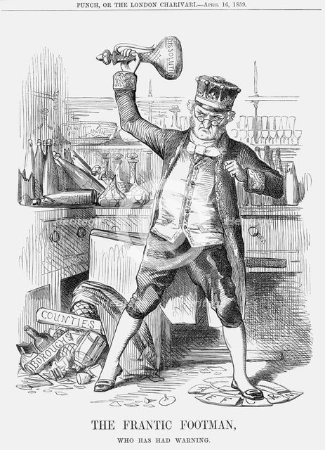'The Frantic Footman, who has had Warning', 1859. Creator: Unknown.